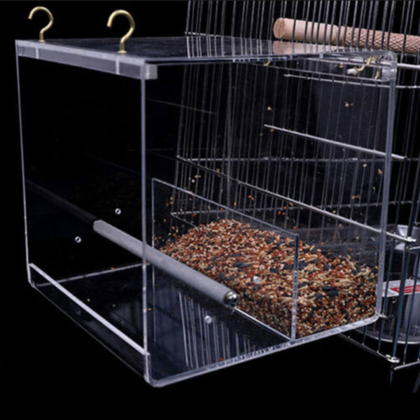Automatic Acrylic Parrot Feeder Tidy Seed Bird Feeders