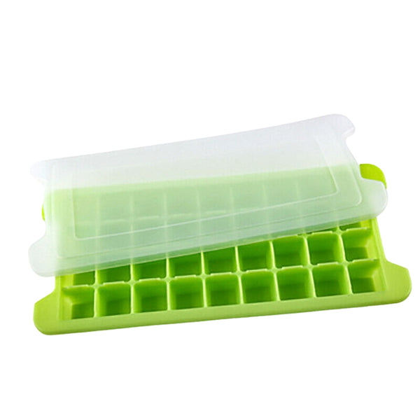 Silicone Ice Cube Whiskey Tray With Lid Mold Maker Tool Ice Cubes Trays & Moulds