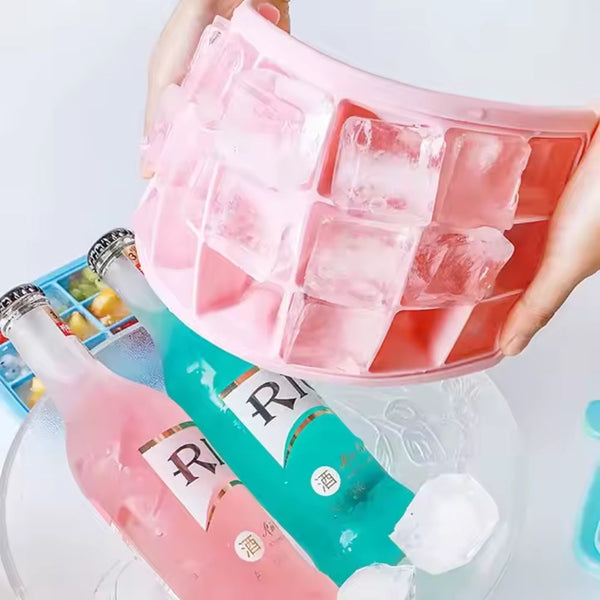 Silicone Ice Cube Whiskey Tray With Lid Mold Maker Tool Ice Cubes Trays & Moulds