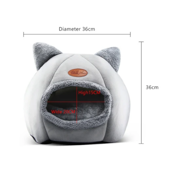 2024 Cat House Bed Soft Washable Grey 36Cm Pet Beds