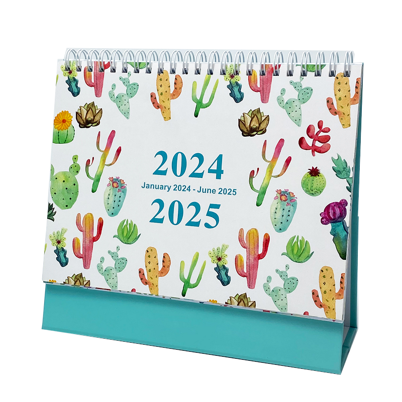 2024 English Creative Simple Desk Calendar Spring Flowers Calendars (Current)