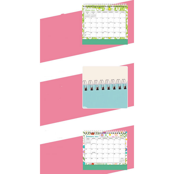 2024 English Creative Simple Desk Calendar Spring Flowers