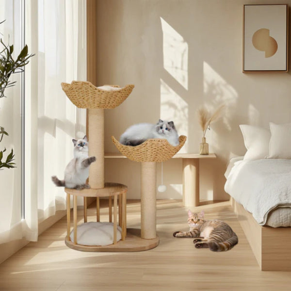 3 Tier Cat Climbing Tree Indoor Kittens Activity Center Tower With Scratching Post Furniture & Scratchers