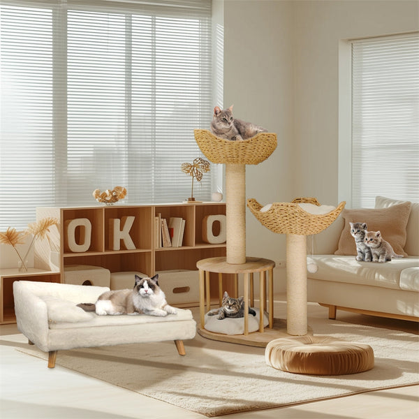 3 Tier Cat Climbing Tree Indoor Kittens Activity Center Tower With Scratching Post Furniture & Scratchers