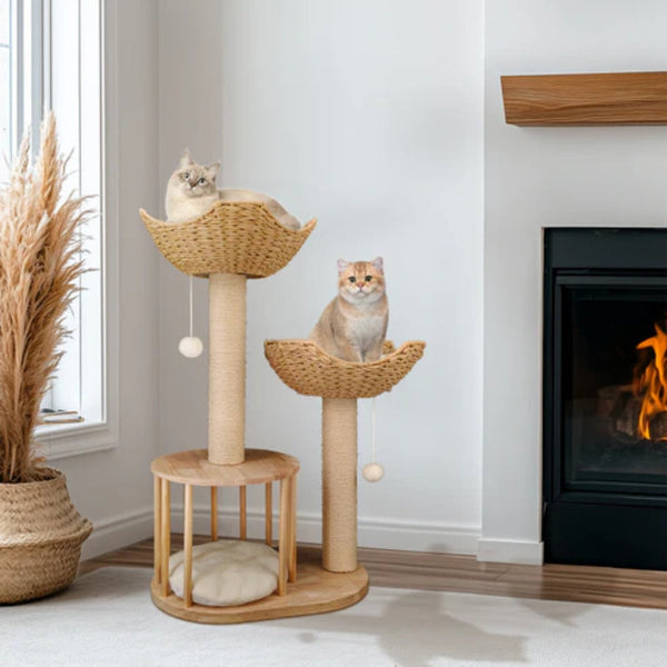 3 Tier Cat Climbing Tree Indoor Kittens Activity Center Tower With Scratching Post Furniture & Scratchers