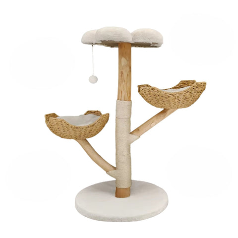 Modern Cat Furniture Climbing Tree Solid Wood Activity Center With Scratching Post Furniture & Scratchers