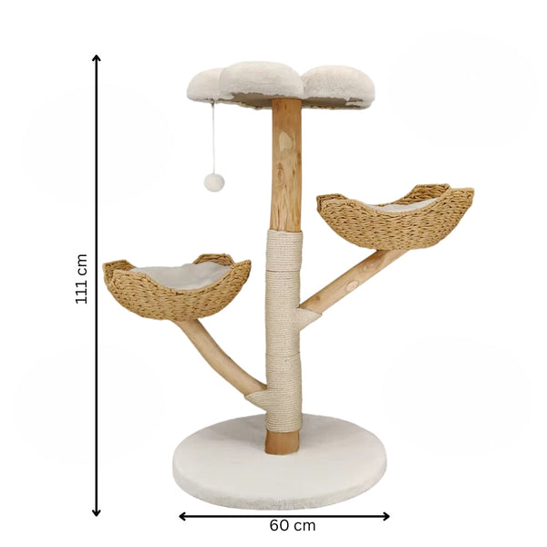 Modern Cat Furniture Climbing Tree Solid Wood Activity Center With Scratching Post Furniture & Scratchers