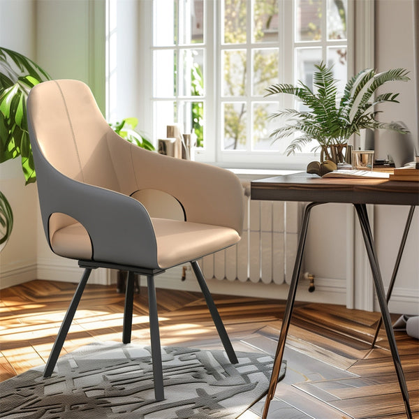 Set Of 2 Swivel With Armrest Modern Living Room Accent Dining Chairs