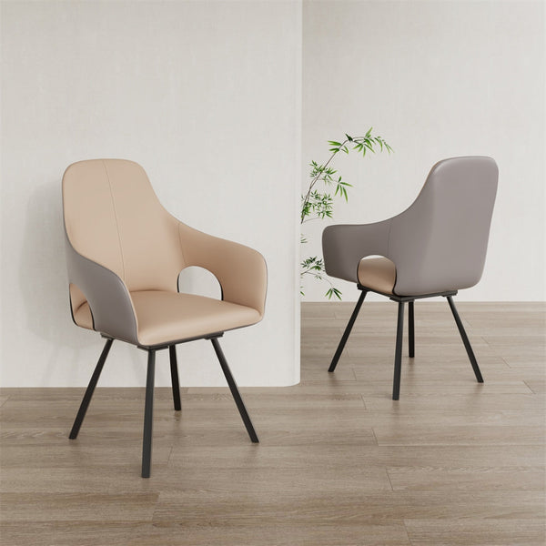 Set Of 2 Swivel With Armrest Modern Living Room Accent Dining Chairs