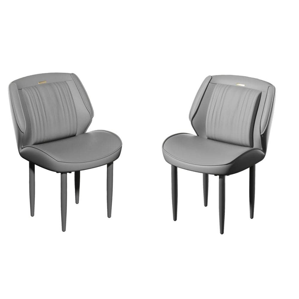 Modern Armless Leisure Chairs Microfiber Silicone Leather Dining Table Dining Chairs