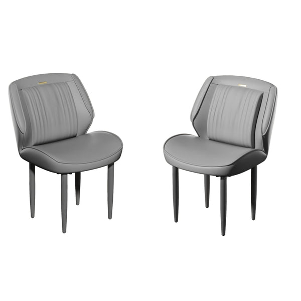 Modern Armless Leisure Chairs Microfiber Silicone Leather Dining Table Dining Chairs