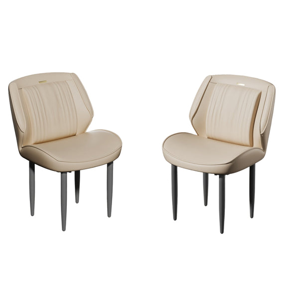 Modern Armless Leisure Chairs Microfiber Silicone Leather Dining Table Dining Chairs