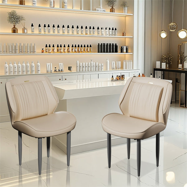 Modern Armless Leisure Chairs Microfiber Silicone Leather Dining Table Dining Chairs