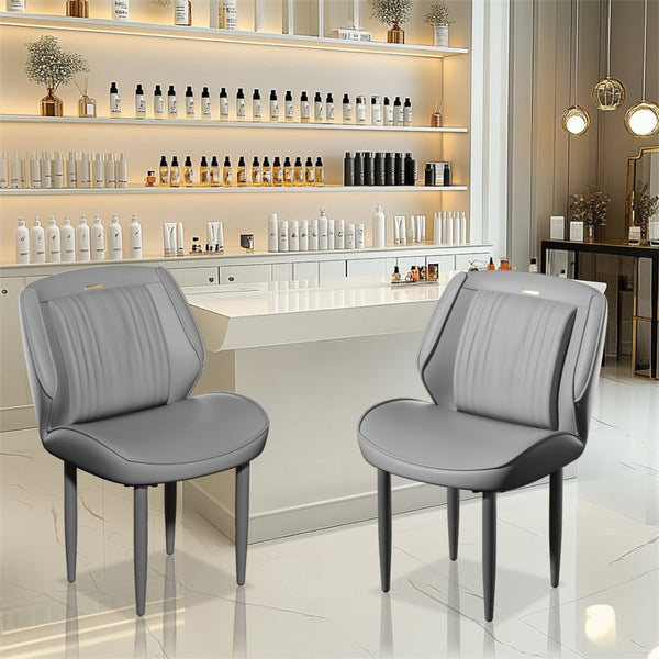 Modern Armless Leisure Chairs Microfiber Silicone Leather Dining Table Dining Chairs