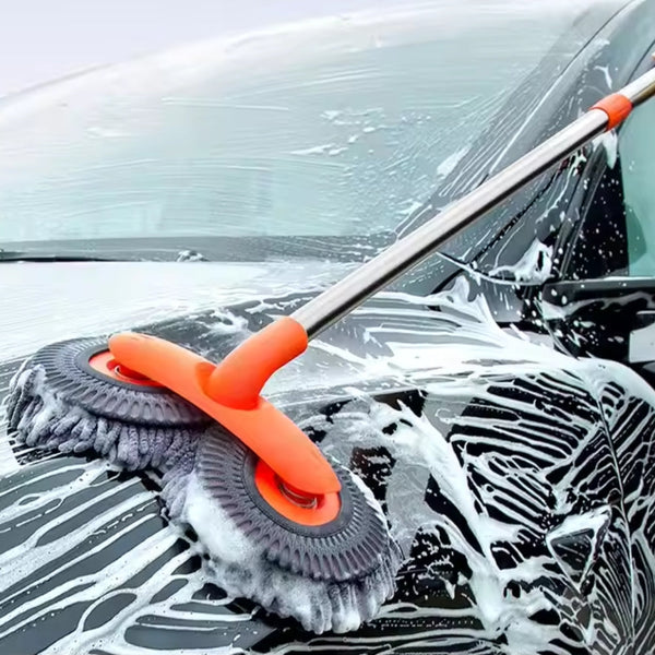 Car Wash Mop With Double Brush Head And Telescopic Handle Mop & Broom Accessories
