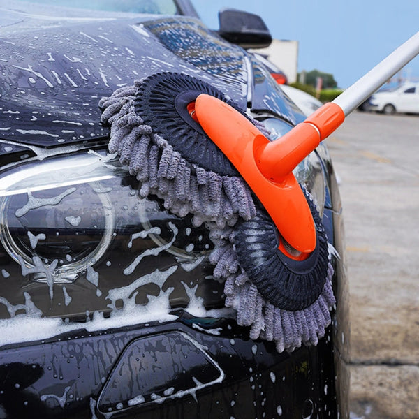 Car Wash Mop With Double Brush Head And Telescopic Handle Car Cleaning Tools