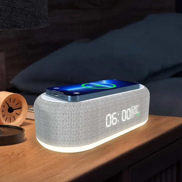 Wireless Fast Charging Digital Alarm Clock With Temperature Display Alarm Clocks & Clock Radios