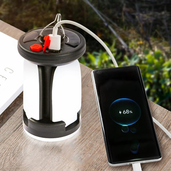 Solar Led Camping Lantern Rechargeable Power Bank Foldable Light Modes Lanterns