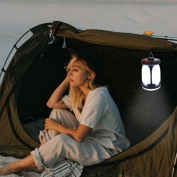 Solar Led Camping Lantern Rechargeable Power Bank Foldable Light Modes Lanterns