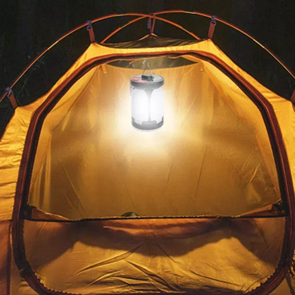 Solar Led Camping Lantern Rechargeable Power Bank Foldable Light Modes Lanterns