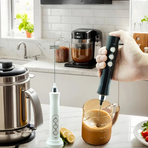 Rechargeable Electric Milk Frother 3 In 1 Handheld Coffee Mixer Milk Frothers