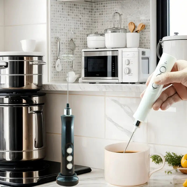 Rechargeable Electric Milk Frother 3 In 1 Handheld Coffee Mixer Milk Frothers