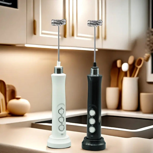 Rechargeable Electric Milk Frother 3 In 1 Handheld Coffee Mixer Milk Frothers