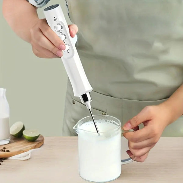 Rechargeable Electric Milk Frother 3 In 1 Handheld Coffee Mixer Milk Frothers