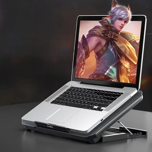 Gaming Laptop Cooling Pad With Led Display Usb Ports Adjustable Stand High Speed Fan Laptop Cooling Pads