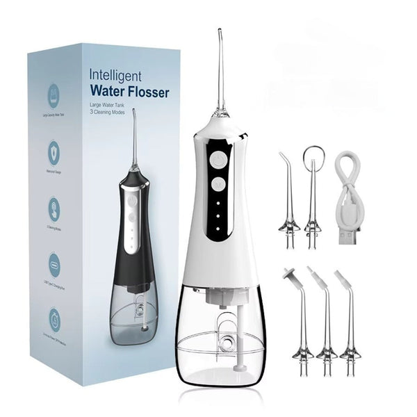 Dental Water Flosser Oral Irrigator Usb Rechargeable With 3 Modes Air & Water Flossers