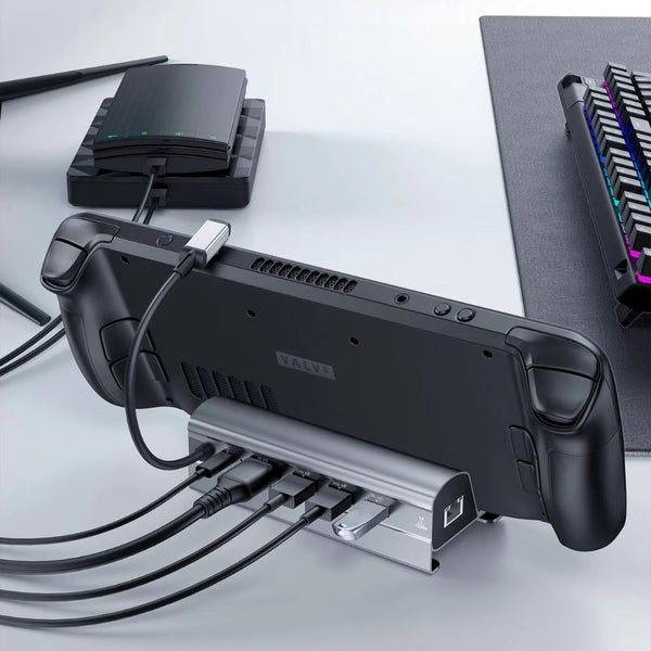Steam Deck 6 In 1 Docking Station With Hdmi 4K Usb 3.0 Ethernet And 60W Pd Chargers & Docking Stations