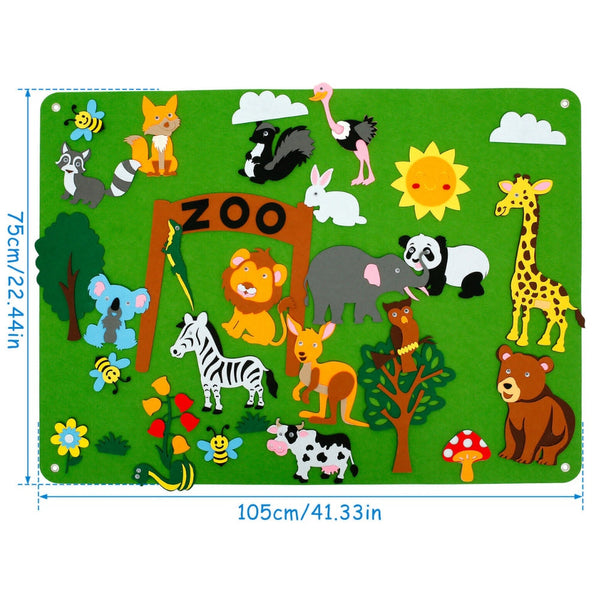 Children's Teaching Felt Board Farm Animals Story Set Educational Toys
