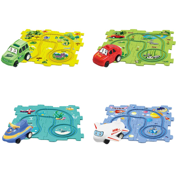 Diy Car Track Puzzle Play Set Preschool Educational Montessori Toy Puzzles