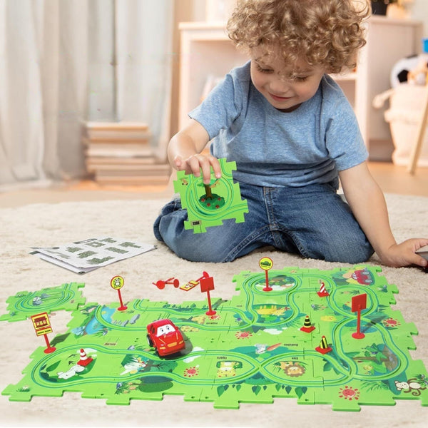 Diy Car Track Puzzle Play Set Preschool Educational Montessori Toy Puzzles