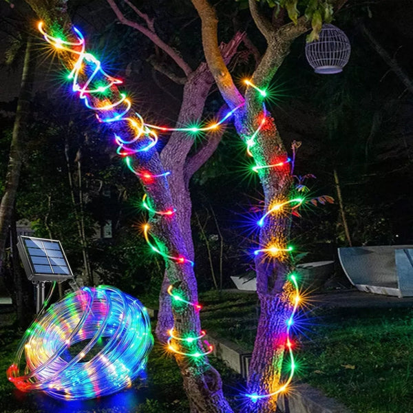Solar Led Rope Lights Waterproof Outdoor Garden Deck Lighting String Lights