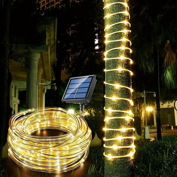 Solar Led Rope Lights Waterproof Outdoor Garden Deck Lighting String Lights