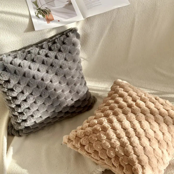 3D Soft Plush Pineapple Grid Throw Pillowcase Pillow Cases