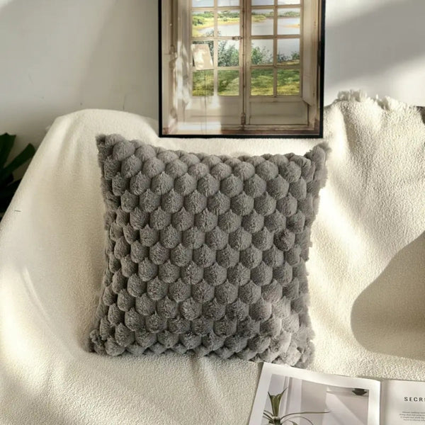 3D Soft Plush Pineapple Grid Throw Pillowcase Pillow Cases