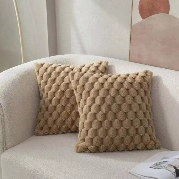 3D Soft Plush Pineapple Grid Throw Pillowcase Pillow Cases
