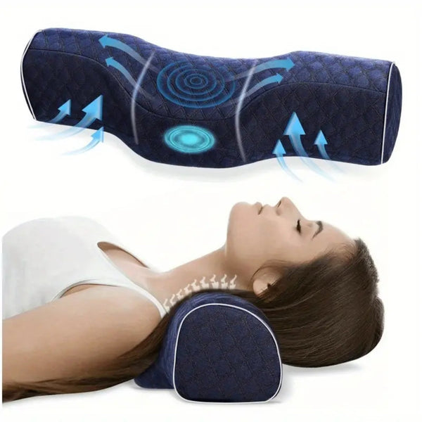 Orthopedic Memory Foam Neck Pillow Breathable And Washable For Cervical Support Seat & Posture Cushions