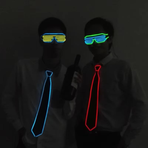Men's Led Glowing Neon Tie Light Up Party Accessory Ties