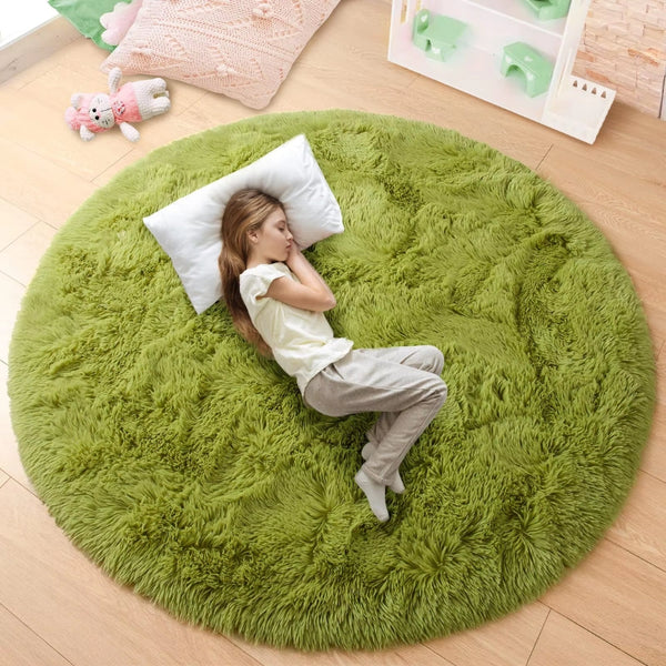 Ultra Soft Fluffy Round Shaggy Rug Carpet For Kids Bedroom Rugs & Carpets