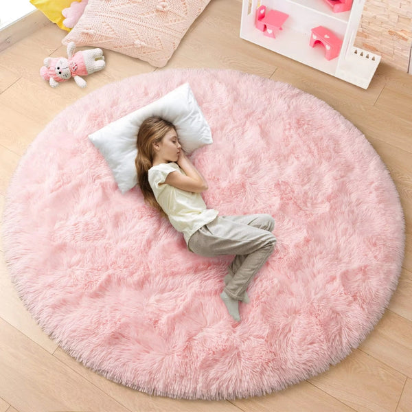 Ultra Soft Fluffy Round Shaggy Rug Carpet For Kids Bedroom Rugs & Carpets