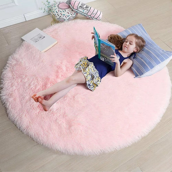 Ultra Soft Fluffy Round Shaggy Rug Carpet For Kids Bedroom Rugs & Carpets