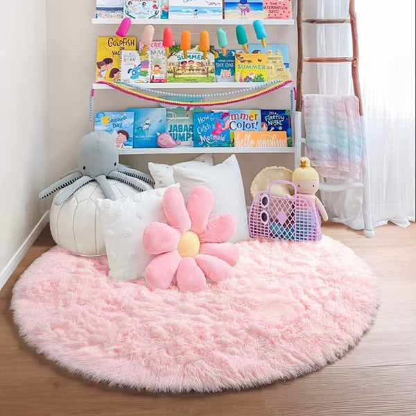 Ultra Soft Fluffy Round Shaggy Rug Carpet For Kids Bedroom Rugs & Carpets