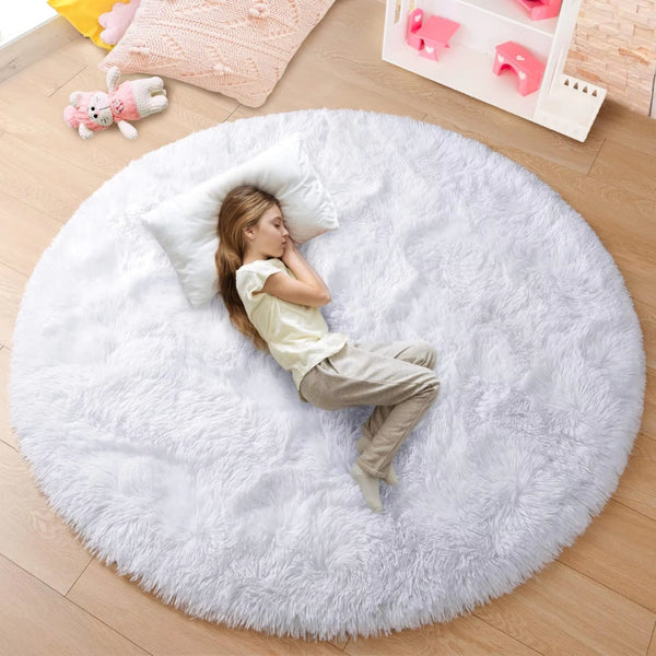 Ultra Soft Fluffy Round Shaggy Rug Carpet For Kids Bedroom Rugs & Carpets