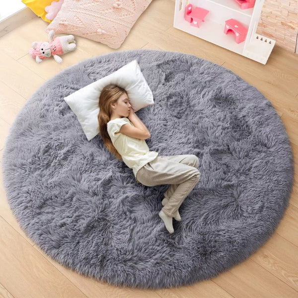 Ultra Soft Fluffy Round Shaggy Rug Carpet For Kids Bedroom Rugs & Carpets