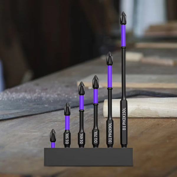 6/12 Pcs Magnetic Screwdriver Bits Non Slip Shockproof Phillips Impact Screwdrivers