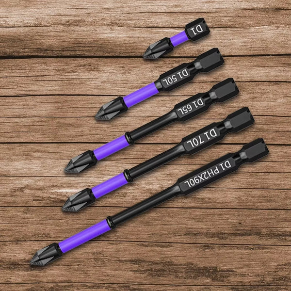 6/12 Pcs Magnetic Screwdriver Bits Non Slip Shockproof Phillips Impact Screwdrivers