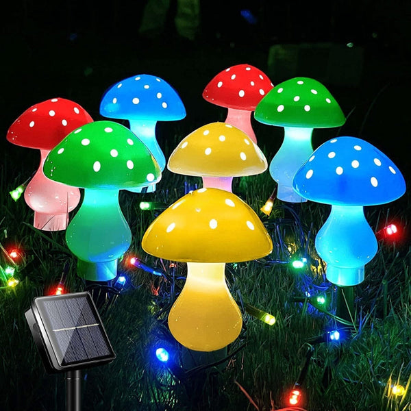 Solar Mushroom Fairy Lights For Outdoor Garden And Holiday Decoration Landscape & Walkway Lights
